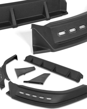 5PCS Front Bumper Lip Spoiler with Sequential Running Lights