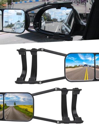 2PCS Black 360-Degree Rotating Rearview Mirror Extensions