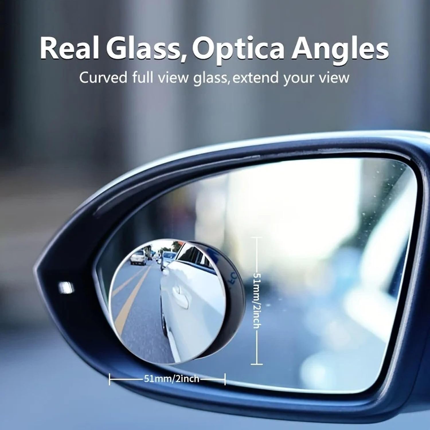 2Pcs HD Adjustable Convex Blind Spot Mirror