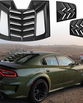 Bright Black Style Rear Window Louvers